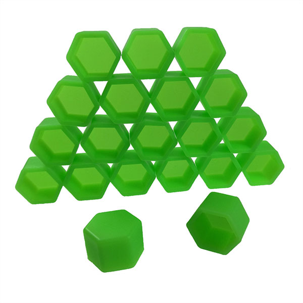 20Pcs 19mm Silicone Car Wheel Lug Nut Bolt Cover Silicone Dust Protective Caps for Chevrolet GMC Chrysler VW Toyota (Green)